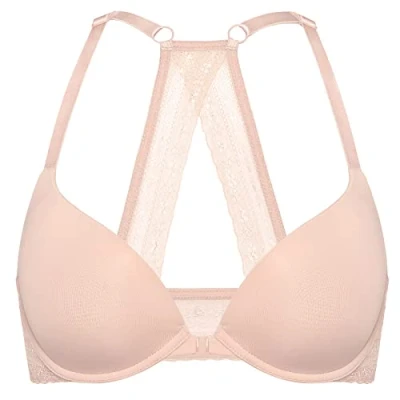 Immagine di DOBREVA Donna Reggiseno Invisibile Push Up Apertura Frontale con Ferretto Blush Beige 2B