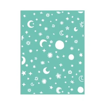 Immagine di Cartella Embossing Galaxy Craftelier Rilievo di lune e stelle per scrapbooking artigianato, compatibile con Sizzix Big Shot, Shot Plus, Revolution, 15 x 20 cm
