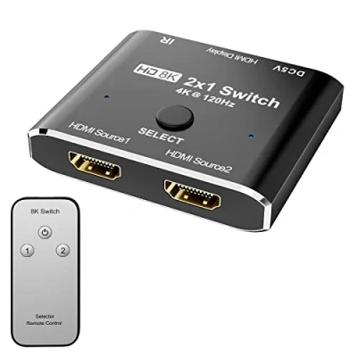 Immagine di CHENLENIC HDMI 2.1 Directional switch Ultra HD 8K High Speed 48Gbps Only 2in 1out 8K@60Hz 4K@120Hz Converter Compatible with Xbox PS5 Projectors Monitors (hdmi remote)
