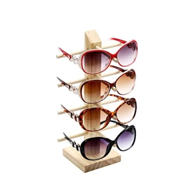 Immagine di LUOEM occhiali da sole display rack in legno supporto organizer a quattro strati