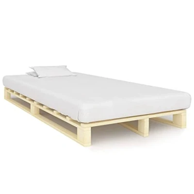 Immagine di vidaXL Giroletto in Pallet a Doghe Classico Robusto Rustico Struttura Telaio Scocca Letto 120x200 cm Colore Naturale Legno Massello di Pino