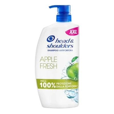 Immagine di Head &amp; Shoulders Shampoo Antiforfora Apple Fresh 1000ml con Dosatore, Uso Quotidiano. Fino al 100% Protezione dalla Forfora, Clinicamente Testato. Tutti i Tipi di Capelli. Freschezza, Profumo Mela