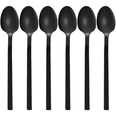 Immagine di GRÄWE cucchiaio da caffè, serie Lisbon, set di 6, nero, cucchiaino, acciaio inossidabile rivestito in titanio, dessert, cucchiaino lavabile lavastoviglie