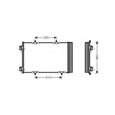 Immagine di PRASCO PEA5291D Condensatore con essiccatore 14,3 10,9 Alluminio 536 R 134a CITROËN: C3 II, C4 II Cactus, I Hatchback, PEUGEOT: 208 Hatchback