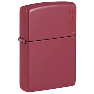 Immagine di Accendino Zippo® Brick con Logo 49844ZL, Antivento Ricaricabile Zippo, Realizzato in Metallo Caratteristico &quot;click&quot; Color Rosso Opaco, Made USA, Ottima Idea Regalo