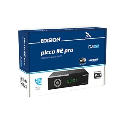 Immagine di Decoder DVB S2 HD EDISION PICCO pro Ricevitore Digitale Satellitare H.265 HEVC, Wi Fi a bordo, Multistream, HDMI, SCART, SPDIF, USB, IR, lettore di schede, Telecomando Universale 2in1