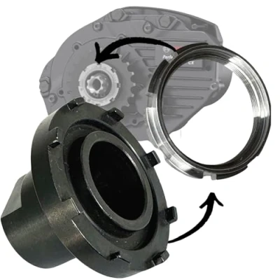 Immagine di Fantic26 Lockring Tool Ebike Anello di chiusura per bicicletta, ruota dentata Speder Service smontaggio, dado 51 mm, adatto Bosch Active/Performance dal 2014