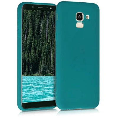 Immagine di kwmobile Custodia Compatibile con Samsung Galaxy J6 Cover Back Case per Smartphone in Silicone TPU Protezione Gommata petrolio matt