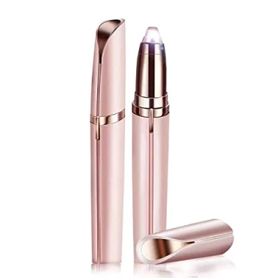 Immagine di Epilatore Sopracciglio Donna, Rasoio Elettrico Trimmer per la depilazione, Viso labbra e naso baffi (oro rosa)