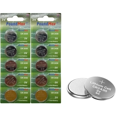 Immagine di PoundMax 2430 CR2430 DL2430 Batterie a bottone al litio, 3 V, confezione da 10