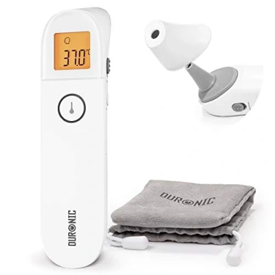 Immagine di Duronic IRT3W Termometro digitale infrarossi 3 in 1 Misura temperatura da fronte orecchio e ambiente medico retroilluminato senza contatto per neonati bambini adulti oggetti