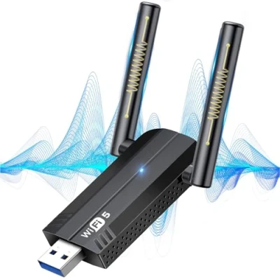 Immagine di KiWiBiRD chiavetta internet USB 3.0 antenna ricevitore pennetta WiFi 1300Mbps adattatore wireless adapter, dual band 5G HZ 2.4G hotspot compatibile con smart tv PC fisso Windows 11/10/8.1/7/XP