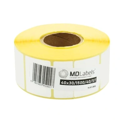 Immagine di MDlabels Etichette termiche bianche su rotolo (dimensioni etichetta: 40 x 30 mm)