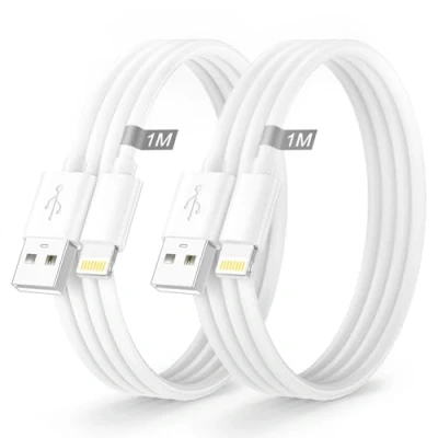 Immagine di Cavo iPhone Originale Apple Certificato MFi, Lightning 1M+1M 2Pack, Cavetto Ricarica Caricatore Filo USB per 14 13 12 11 Pro Max XS XR X 8 7 6 5 SE iPad