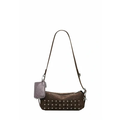 Immagine di Desigual Small Studded Patch Baguette Borsa a tracolla, Donna, Taglia: One Size, Brown