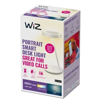 Immagine di WiZ Portrait Lampada da Tavolo Smart, Tecnologia SpaceSense, Controllo Vocale