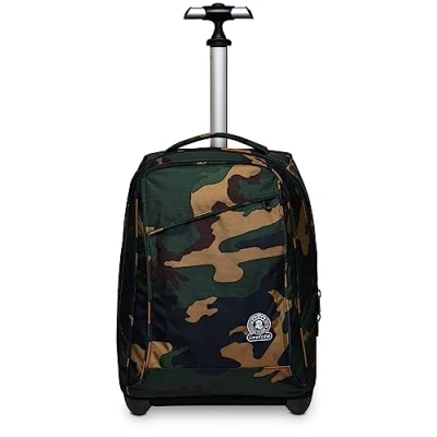 Immagine di Invicta Trolley Scuola Fantasy, Verde Miitare, Green Camouflage, 2 in 1, Doppio Uso, con Spallacci per Uso Zaino, Tasca Porta PC, Zaini e Trolley, Scuola, Bambini Ragazzi