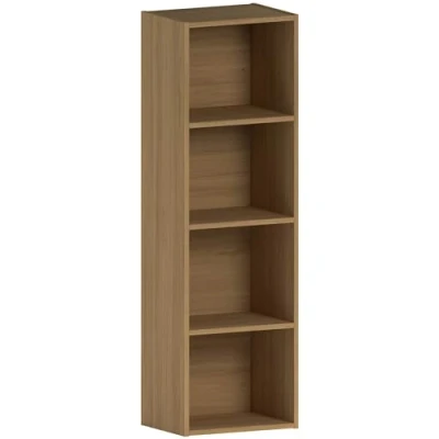 Immagine di Vida Designs Oxford Cube Libreria, Legno ingegnerizzato, Quercia, 4 Ripiani