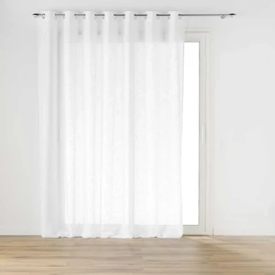 Immagine di Douceur d&#039;Intérieur Haltona Tenda con Occhielli, 240 x cm, Effetto Lino Intrecciato, Bianco, Poliestere