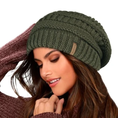 Immagine di FURTALK Knit Beanie Hat per Donna Linea in Pile Sci Skull cap Slouchy Cappelli Invernali