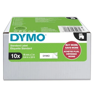 Immagine di DYMO 2093098 Cassetta nastro Kit da 10 Colore Nastro: Bianco carattere: Nero 19 mm 7 m