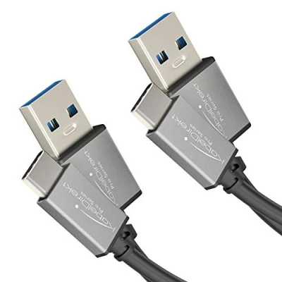 Immagine di KabelDirekt Cavo con connettore USB A 3.0 e C 2X 1m Dati di Carica SuperSpeed, Ideale per Smartphone Tablet Porta C, Colore Nero/Space Grey, PRO Series