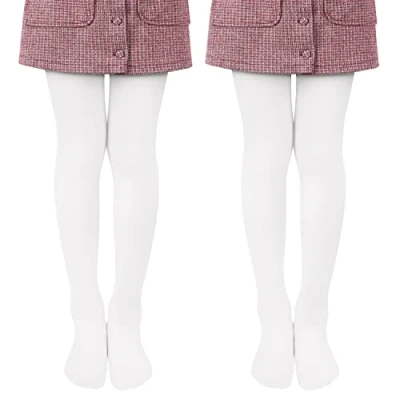 Immagine di Libella confezione da 2 collant danza bambina con piedino 80 DEN microfibra coprente colorato 27251 Bianco 146 152