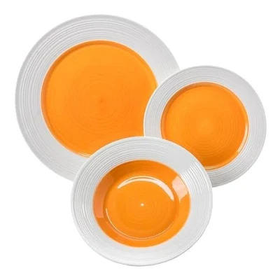 Immagine di Evviva Servizio Piatti Copacabana, Set per 18 Persone, in Porcellana, 6 Piani + Fondi Dessert, Moderni e Colorati,