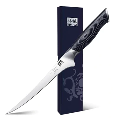 Immagine di SHAN ZU Coltello per Filettare 18cm Coltelli da disosso intaglio Lama in Acciaio Inossidabile Ultra Affilata con Ergonomica K133 Impugnatura Genbu Serie