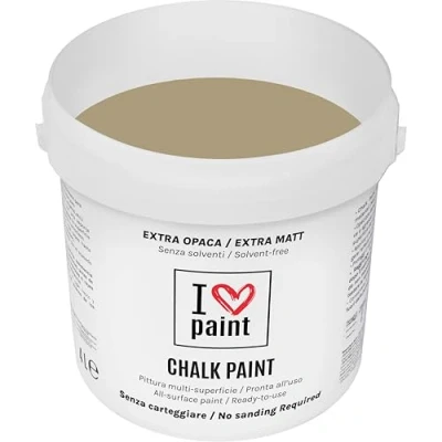 Immagine di I LOVE CHALK PAINT Argilla Senza CARTEGGIARE Colora Mobili, Pareti e Oggetti solventi formaldeide Inodore a base di acqua (4 Litri)