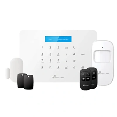 Immagine di NIVIAN KIT Allarme Casa/Azienda Wi Fi/GSM 0 Canone Mensile Installazione QR Semplice Espandibile fino a 60 Dispositivi, Bianco, 1