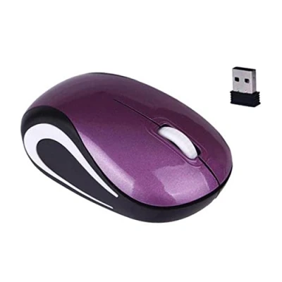 Immagine di Wireless Mini Mouse del computer Gaming Piccolo portatile 1600 DPI USB ottico ergonomico per il PC Regalo (Purple)