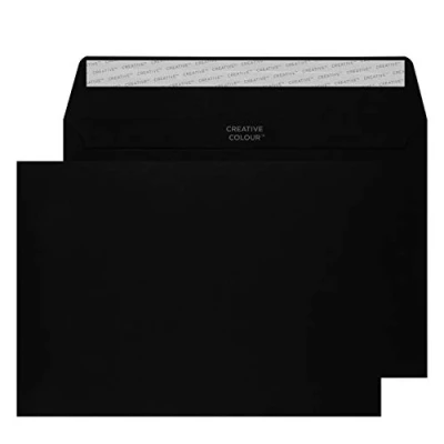 Immagine di Blake Colour 162 x 229 mm 120 g/m2 Portafoglio Stacca e sigilla (45314) Nero intenso, Confezione da 500