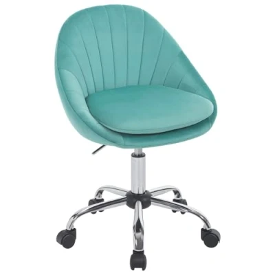 Immagine di WOLTU Sedia da Ufficio per Casa, Toilette, Girevole Ergonomica, Scrivania Regolabile in Altezza con Rotelle, Camera Letto, Studio, Velluto, Turchese, BS167ts