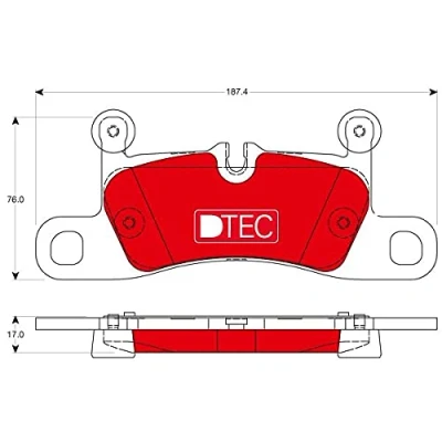 Immagine di TRW DTEC COTEC GDB1875DTE Kit pastiglie freno Predisposto per contatto segnalazione usura PORSCHE: Cayenne, 911 Coupe, Cabrio