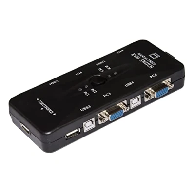 Immagine di Link LKKWM4 Switch Kvm per 4 PC USB/VGA con 1 Mouse, Tastiera USB e Monitor VGA Cavi Inclusi