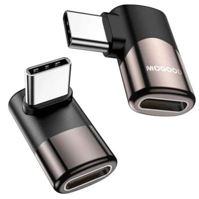 Immagine di MOGOOD USB C adattatore a 90 gradi, maschio femmina extender angolo retto C, per Steam Deck, Switch, tablet, telefono cellulare ecc