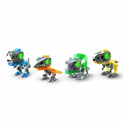 Immagine di Silverlit Biopod Mega Pack Giurassic World YCOO Set 4 Robot Dinosauro 9 cm da Costruire, Effetti Sonori e Luminosi, Giocattolo Collezionare, dai 5 Anni, Colore 9cm x4, 88155