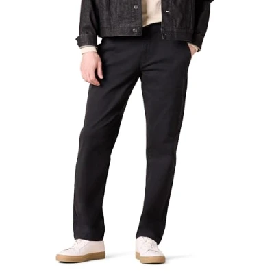Immagine di Amazon Essentials Pantaloni Chino Elasticizzati Casual Dritti Uomo, Nero, 34W / 34L