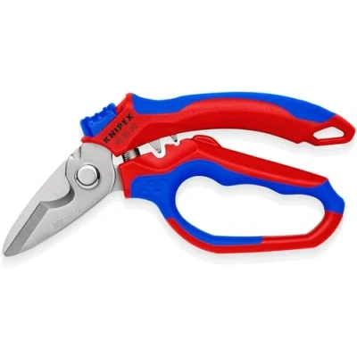 Immagine di Forbici per elettricisti angolate con custodie multicomponente, rinforzate in fibra di vetro 160 mm Knipex 95 05 20 SB