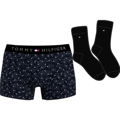 Immagine di Tommy Hilfiger Trunk Print AND SOCK Original SET Culotte, Uomo, Taglia: Large, Black