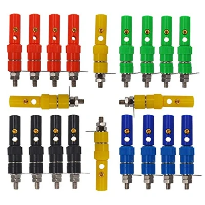 Immagine di Senven 40 Pcs connettore a banana, adattatore per morsettiera banana 4mm, terminale femmina pannello 5 colori（20 maschio+20 femminile）