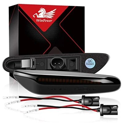 Immagine di WinPower LED Dinamico Marcatore laterale Indicatore di direzione Lampeggiante sequenziale Senza errori Compatibile con E90 E91 E92 E93 E60 E87 E82 E46 ecc., 2 Pezzi
