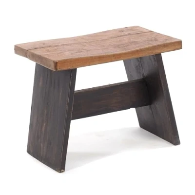 Immagine di Design Delights sgabello Schemel 40 rustico, in mogano massiccio, x 31 25 cm (larghezza altezza profondità), poggiapiedi, decorativo legno