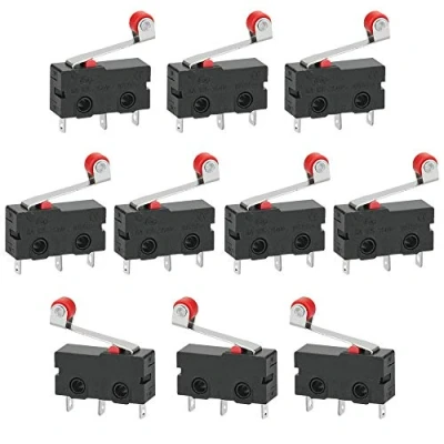 Immagine di GOLRISEN 10 Pz Micro Interruttore Leva Finecorsa 3 Pin Mini a Levetta 250V 5A SPDT 1NO 1NC Fine Corsa Momentaneo Finecorsa, Nero