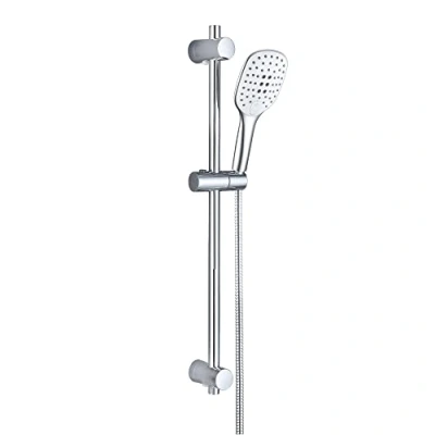 Immagine di JOHO Colonna Doccia Senza Miscelatore, Asta a Parete INOX 70 cm con Doccetta 3 Getti (HB1210CP)