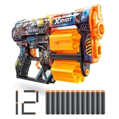 Immagine di XShot Skins Jurassic World, Series 1, Dread Jurassic, 12 Darts Included, Brown Box, (Dread Jurassic)