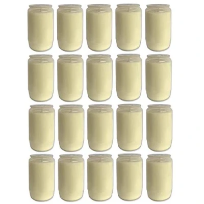 Immagine di HAC24 Set di 20 candele composizione, T3, bianco, per cimitero, a olio, durature