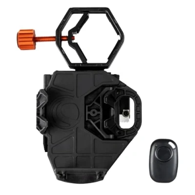 Immagine di Celestron 81038 Kit adattatore universale NexGo DX per smartphone digiscopia e astrofotografia con telecomando Bluetooth, Nero