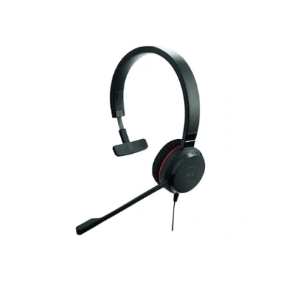 Immagine di Jabra Evolve 30 II, cuffie monofilo certificate Microsoft Teams con unità di controllo chiamate, microfono a cancellazione del rumore, indicatori LED, eccellente qualità suono USB C/A, nero